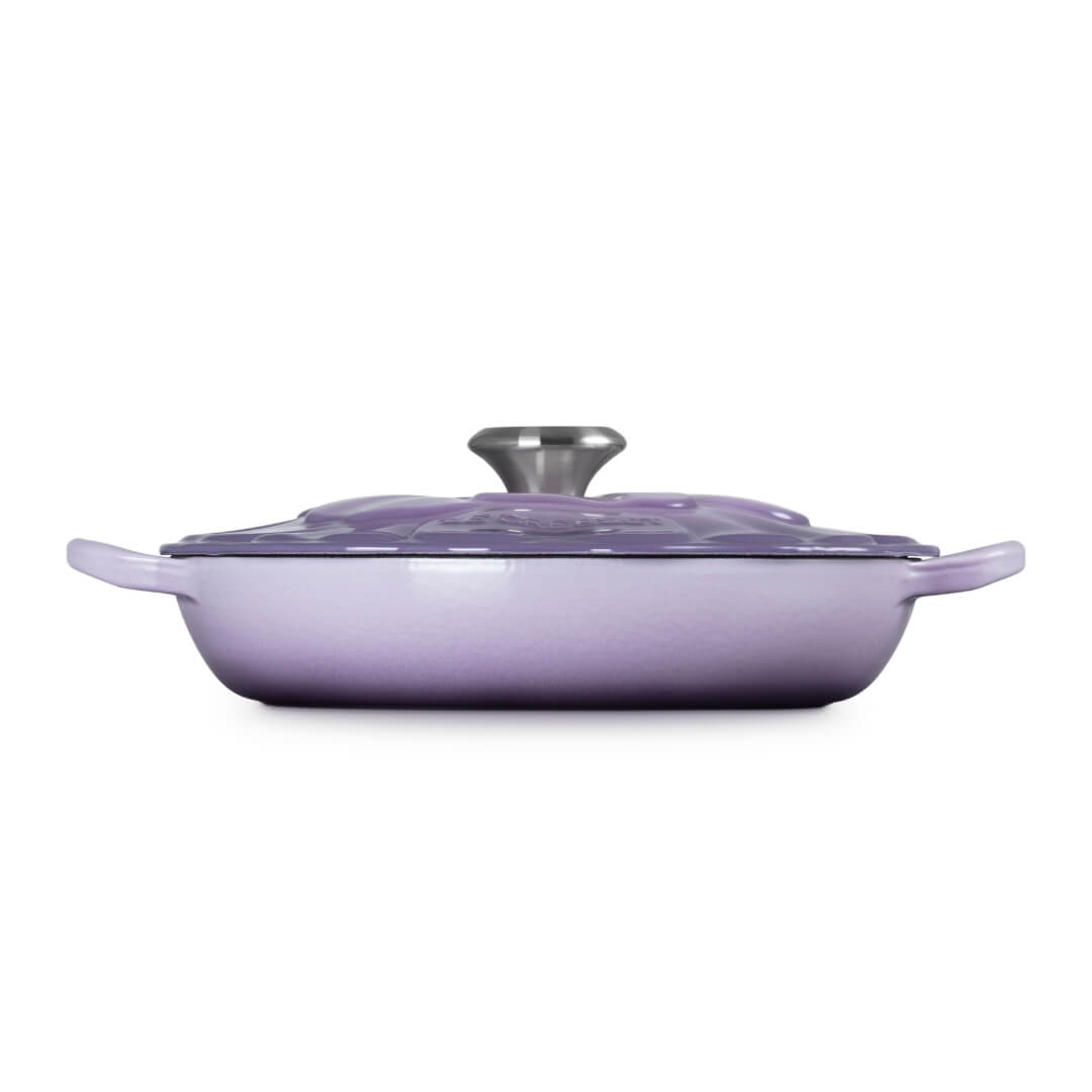Le Creuset Petal Shallow Casserole 26cm Bluebell Purple
