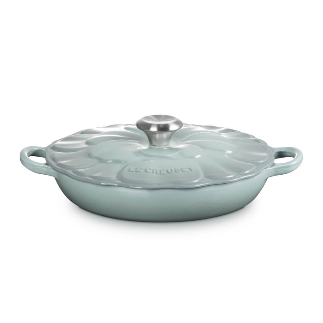 Le Creuset Petal Shallow Casserole 26cm Sea Salt