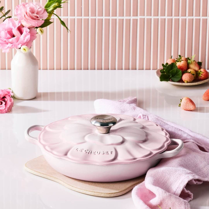 Le Creuset Petal Shallow Casserole 26cm Shell Pink