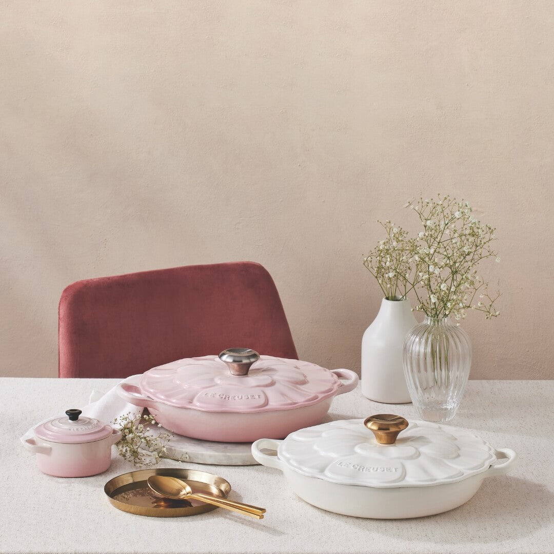 Le Creuset Petal Shallow Casserole 26cm Shell Pink