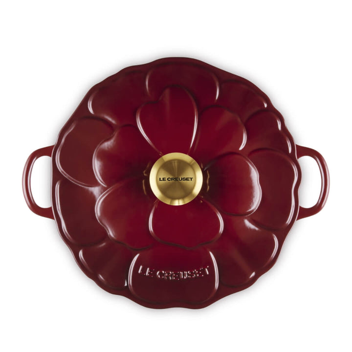 Le Creuset Petal Shallow Casserole 26cm Garnet