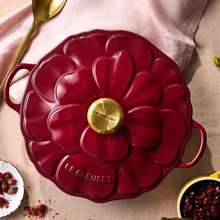 Le Creuset Petal Shallow Casserole 26cm Garnet
