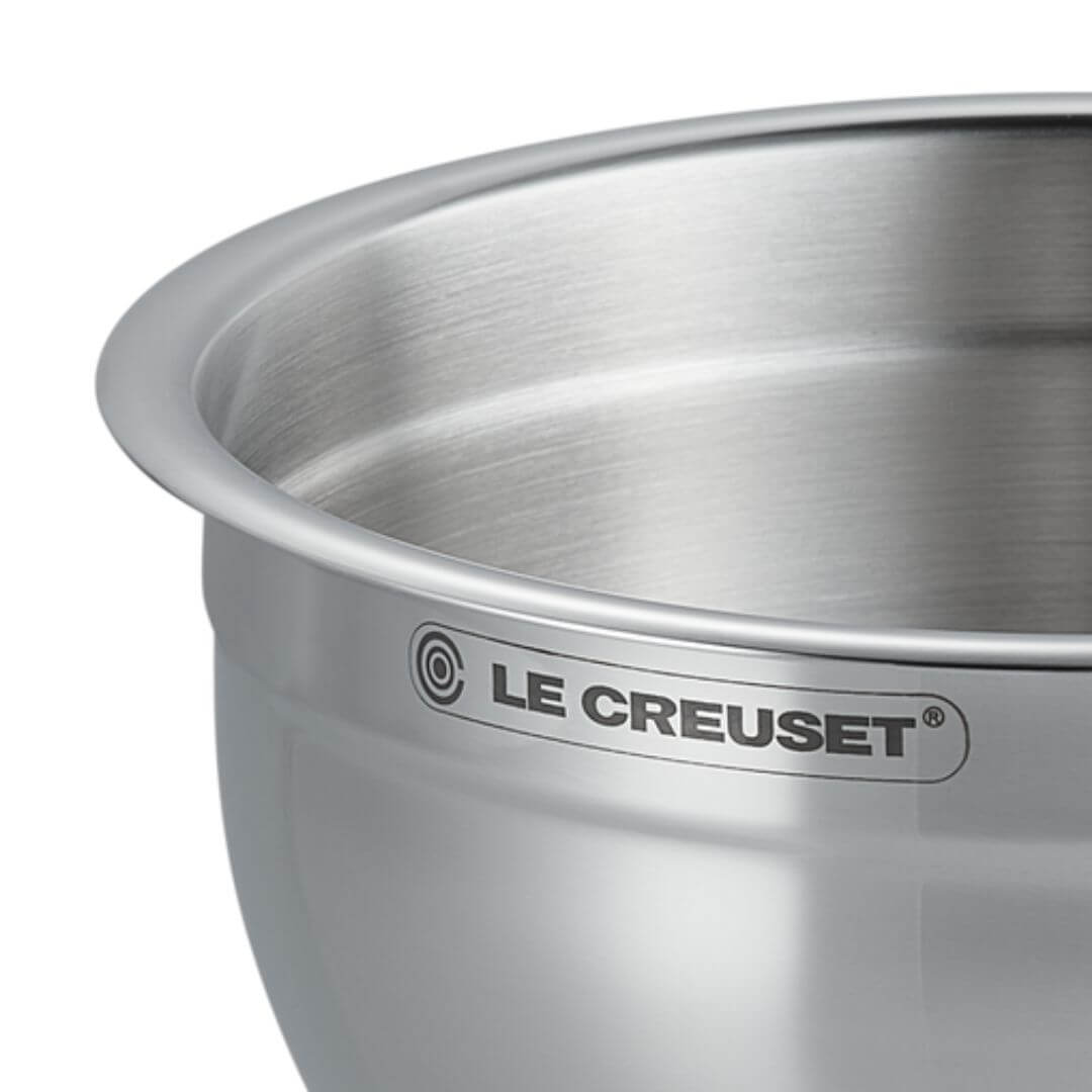 Le Creuset Stainless Steel Mixing Bowls with lids Set of 3