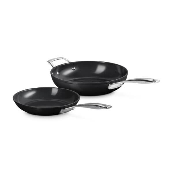 Le Creuset Ceramic Non-Stick 24cm & 28cm Deep Fry Pan Set