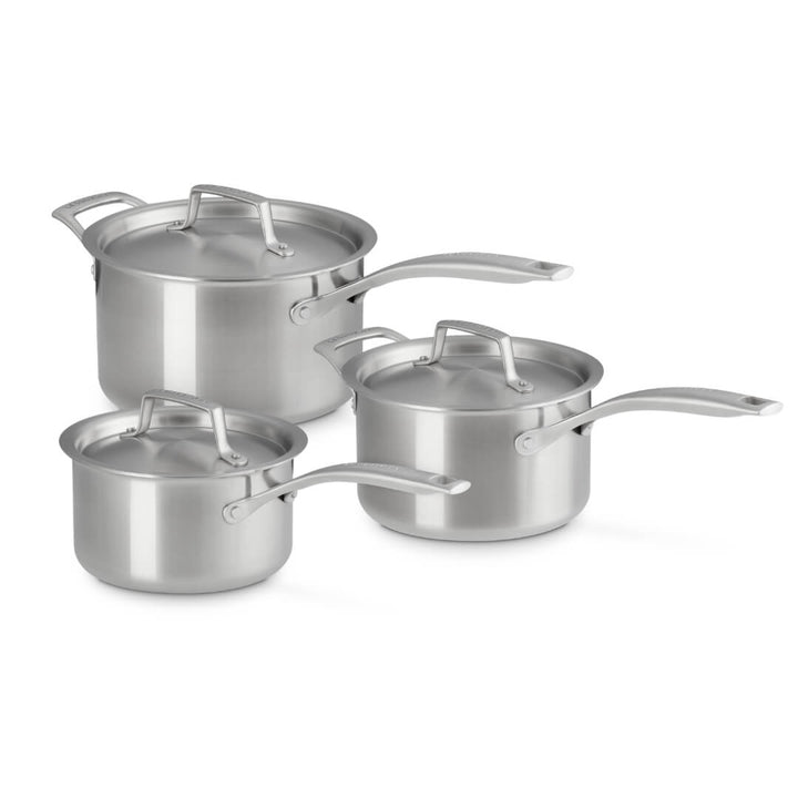 Le Creuset Essentials 3-Ply Saucepan Set 3pce