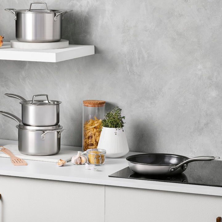 Le Creuset Essentials 3-Ply Saucepan Set 3pce