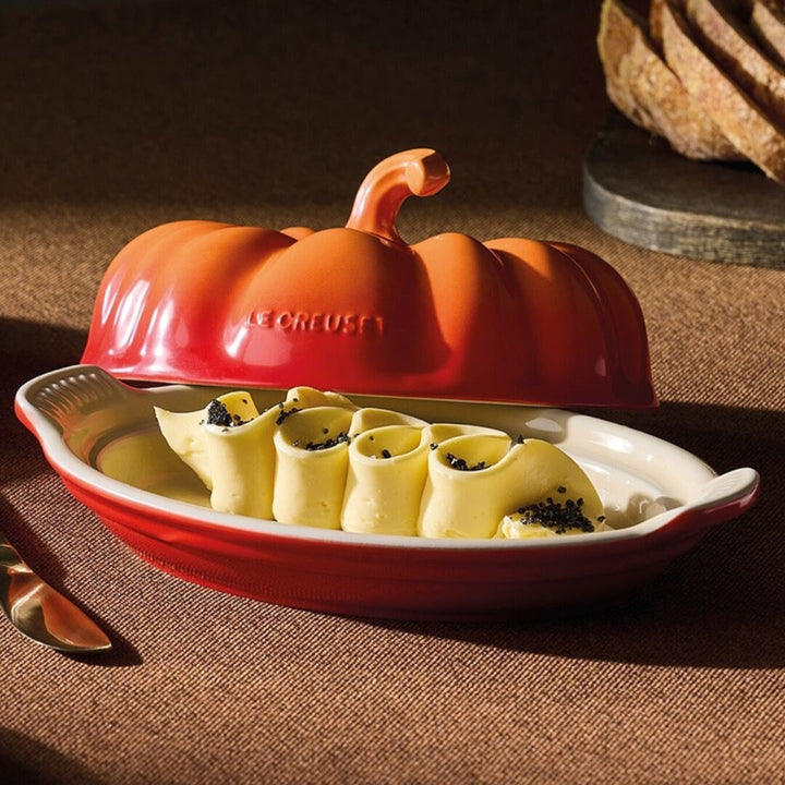 Le Creuset Harvest Pumpkin White Butter Dish