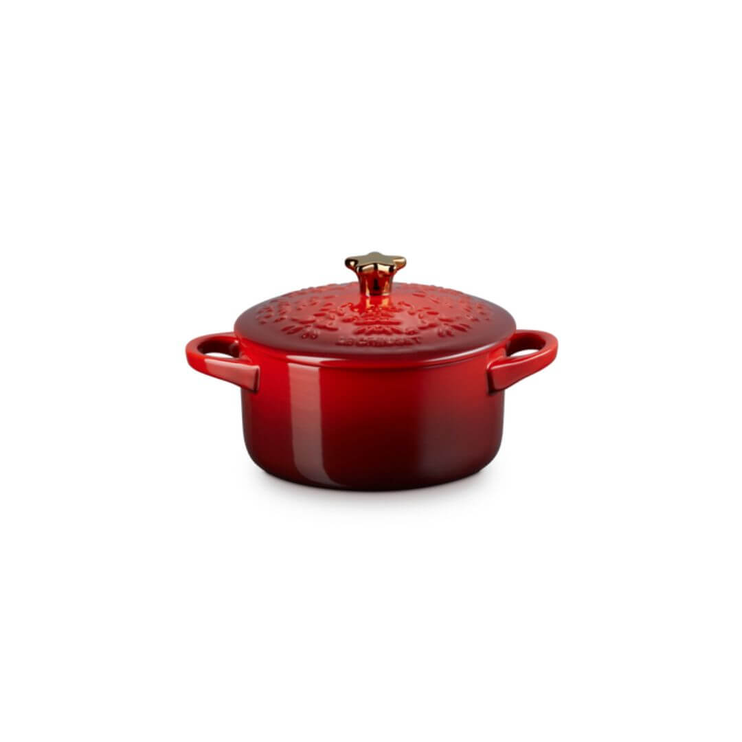 Le Creuset Stoneware 14cm Mini Christmas Casserole Cerise