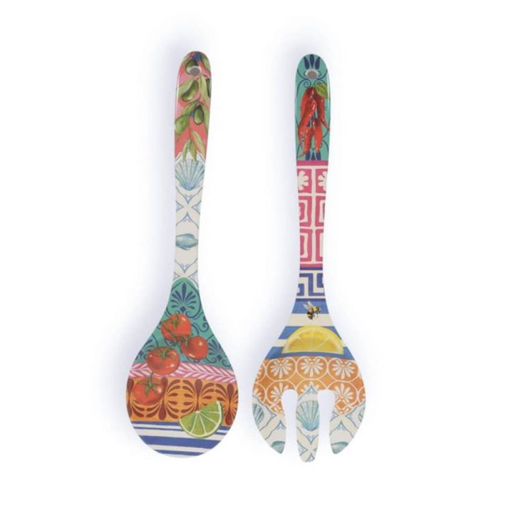 La La Land Mediterranean Summer Melamine Salad Servers