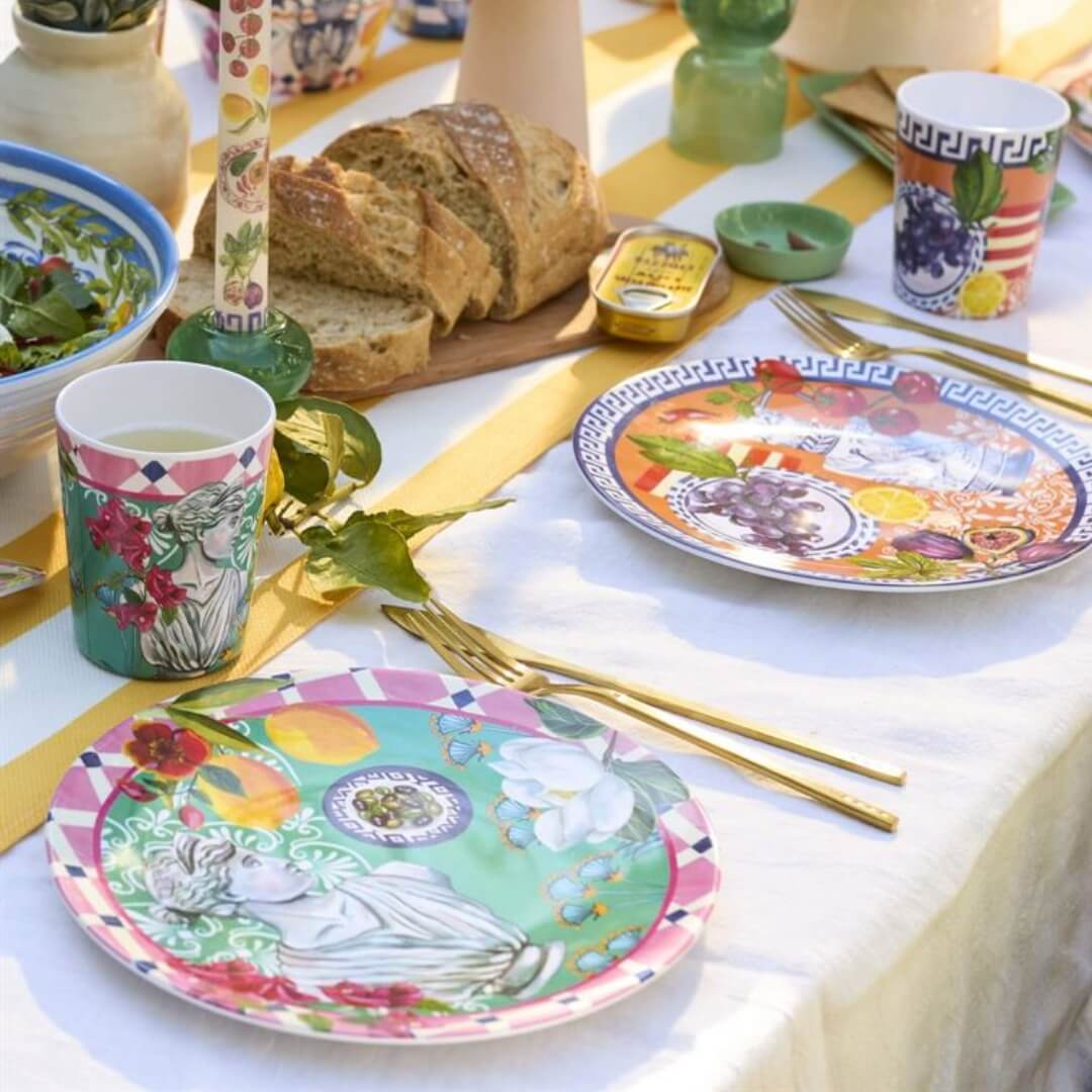 La La Land Mediterranean Summer Melamine Plates Set of 4