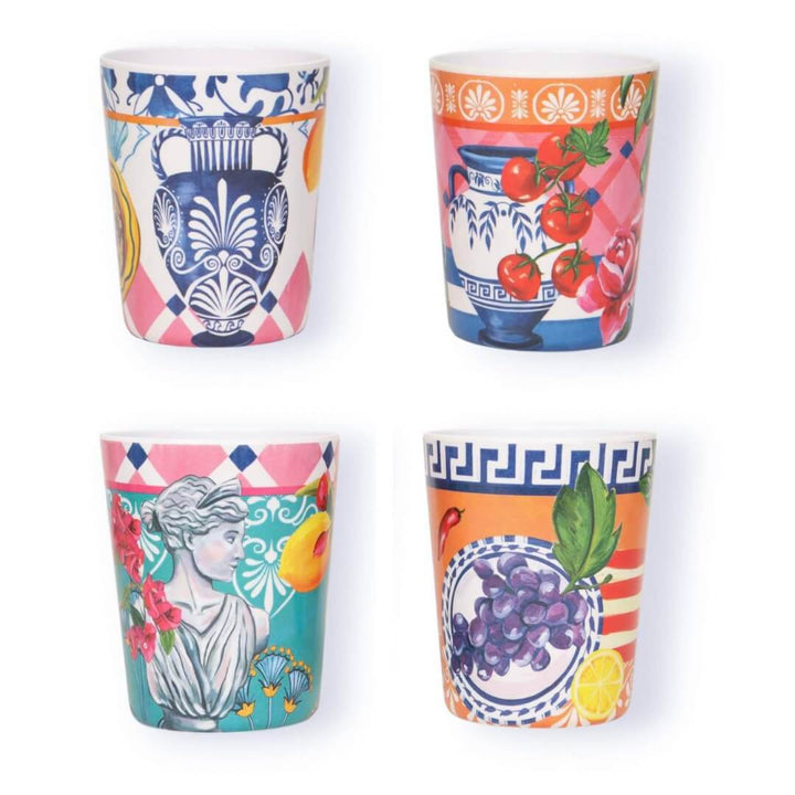 La La Land Mediterranean Summer Melamine Cups Set of 4