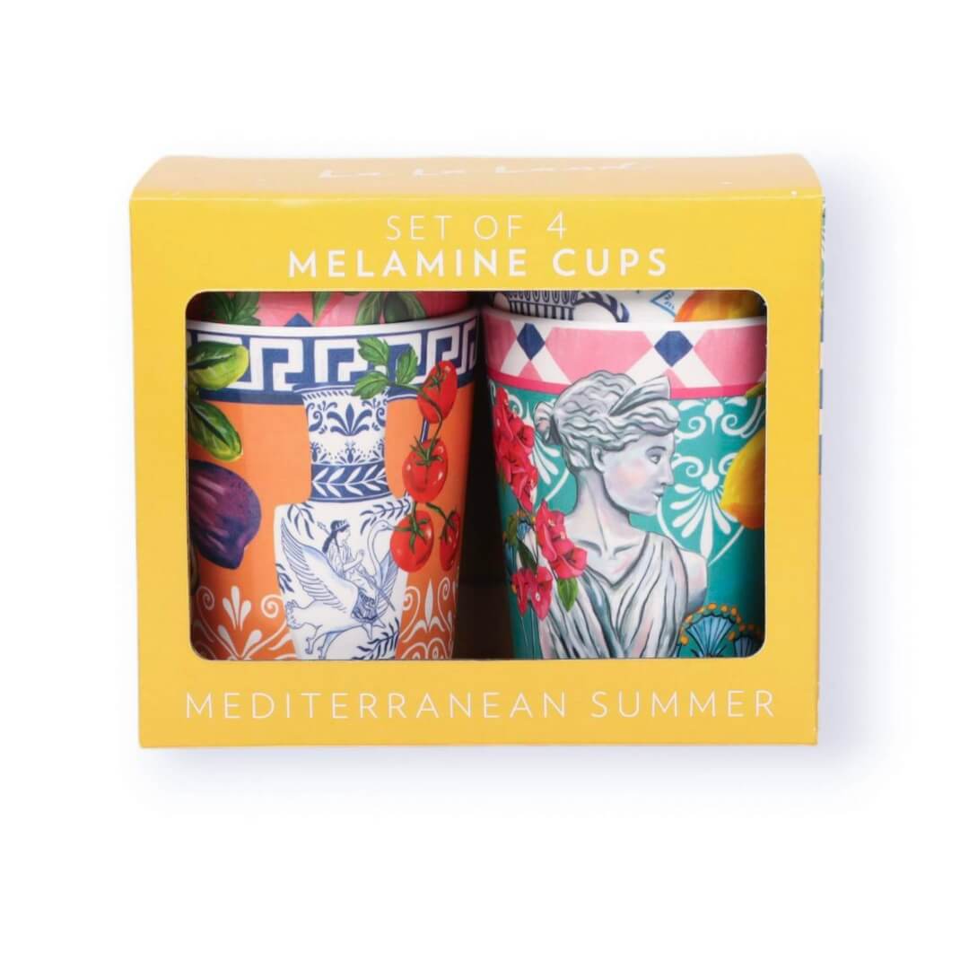 La La Land Mediterranean Summer Melamine Cups Set of 4