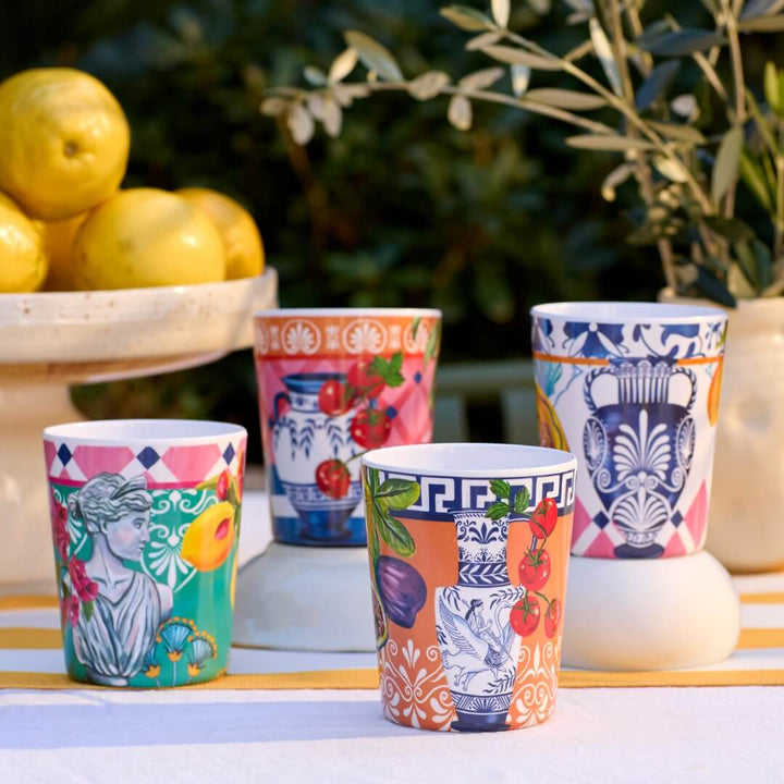 La La Land Mediterranean Summer Melamine Cups Set of 4