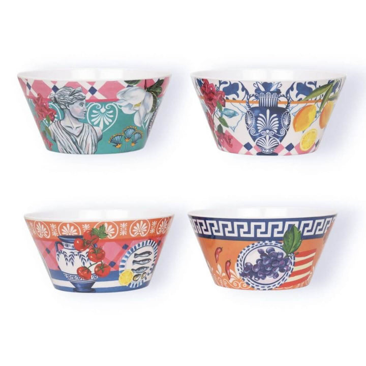 La La Land Mediterranean Summer Melamine Bowls Set of 4