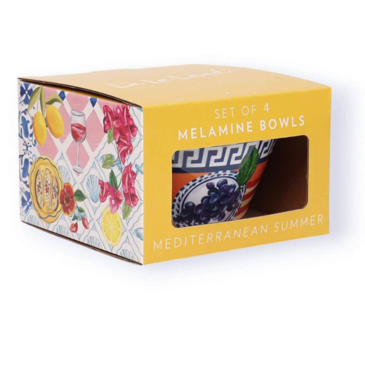 La La Land Mediterranean Summer Melamine Bowls Set of 4