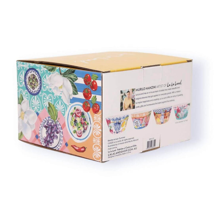 La La Land Mediterranean Summer Melamine Bowls Set of 4