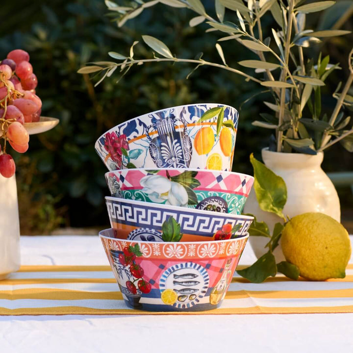 La La Land Mediterranean Summer Melamine Bowls Set of 4