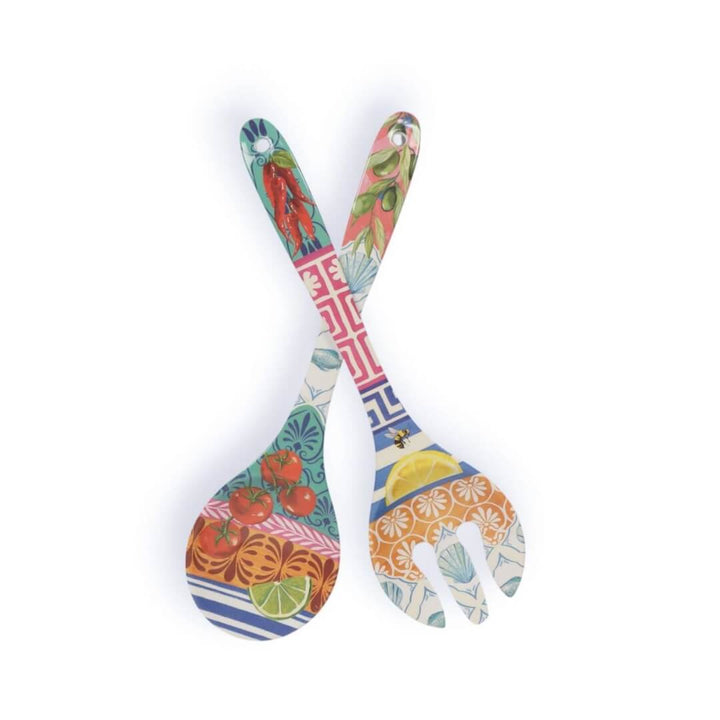 La La Land Mediterranean Summer Melamine Salad Servers