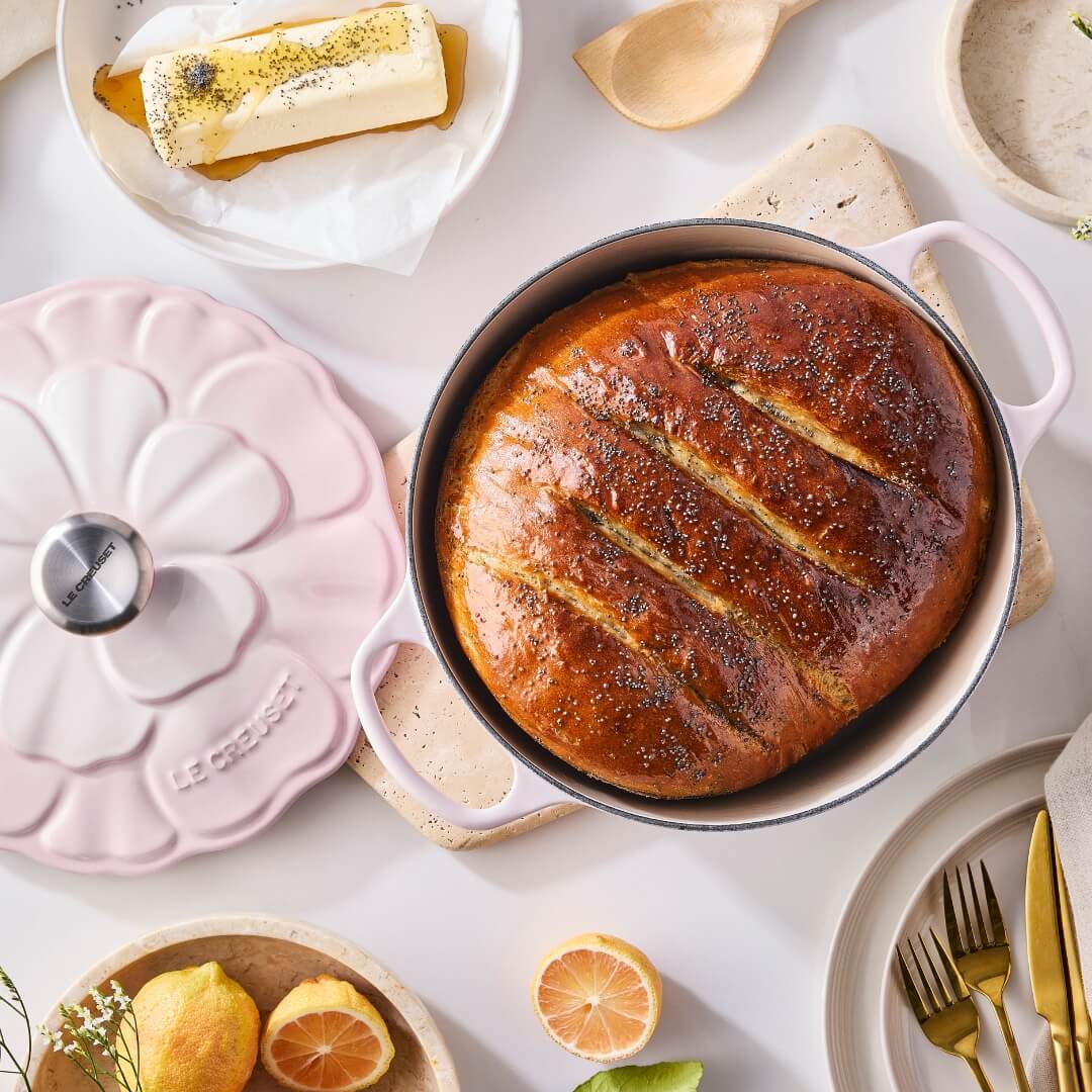 Le Creuset Petal Round Casserole 26cm Shell Pink