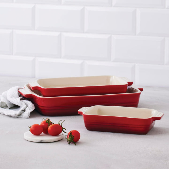 Le Creuset Stoneware Rectangular Dishes 3pce Set