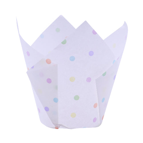 PME Rainbow Polka Dot Tulip Muffin Cases 24pk