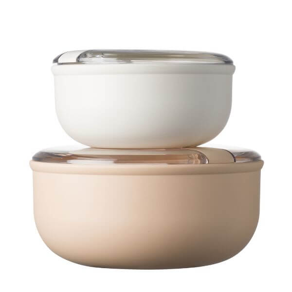 Omada Pullbox Round Container Set 2pce Ivory & Pink