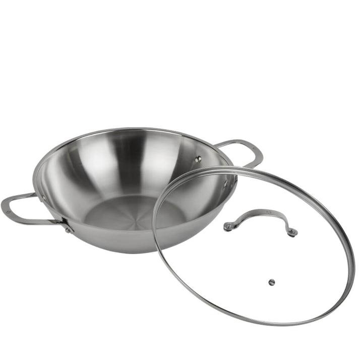 Swiss Diamond DLX Premium Steel Wok with Lid 32cm
