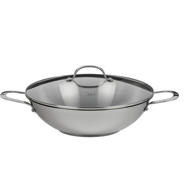 Swiss Diamond DLX Premium Steel Wok with Lid 32cm