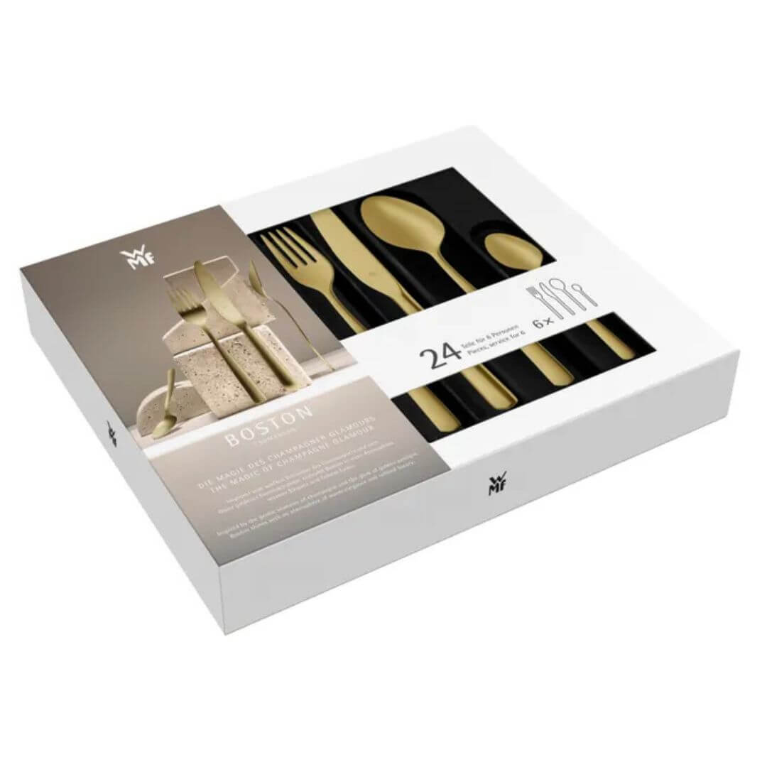 WMF Boston Champagne Gold Cutlery Set 24pce