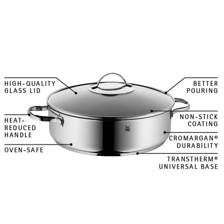 WMF Non-Stick Stew Pot with Glass Lid 28cm Promo