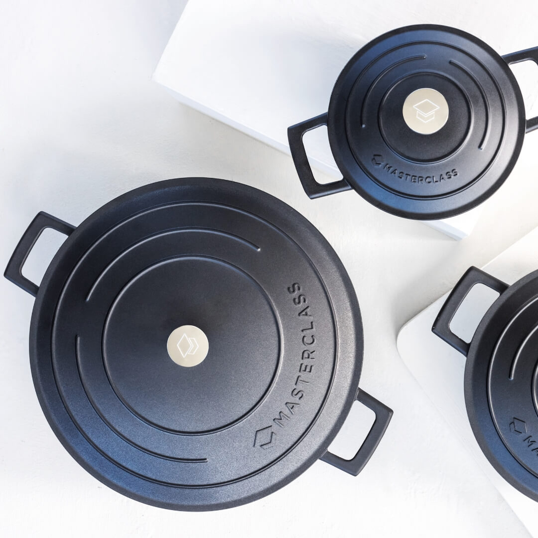 Mastercraft Cast Aluminium Round Casserole Black
