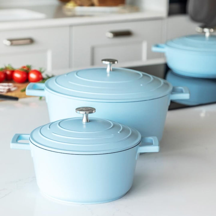 Mastercraft Cast Aluminium Round Casserole Sky Blue