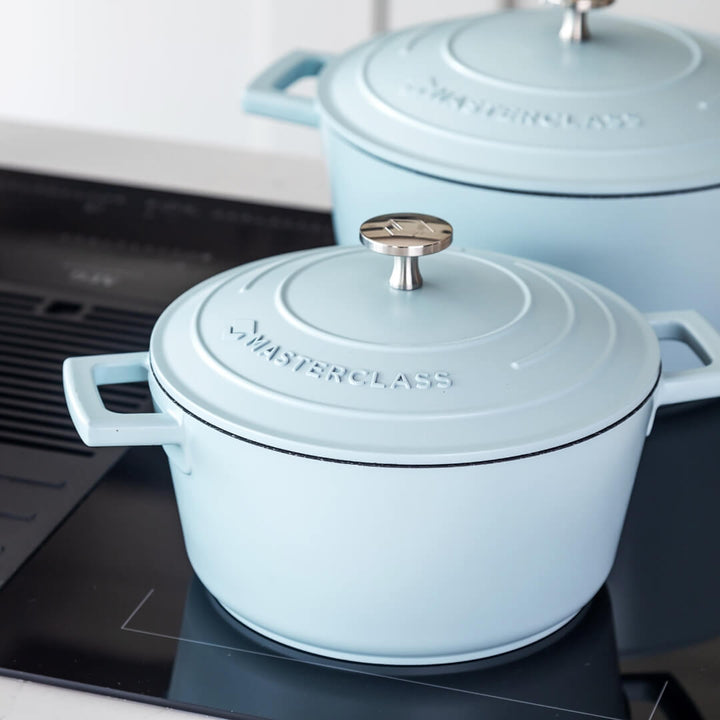 Mastercraft Cast Aluminium Round Casserole Sky Blue