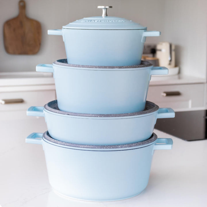 Mastercraft Cast Aluminium Round Casserole Sky Blue