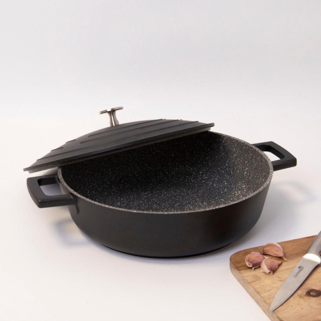 Mastercraft Cast Aluminium Shallow Casserole Black