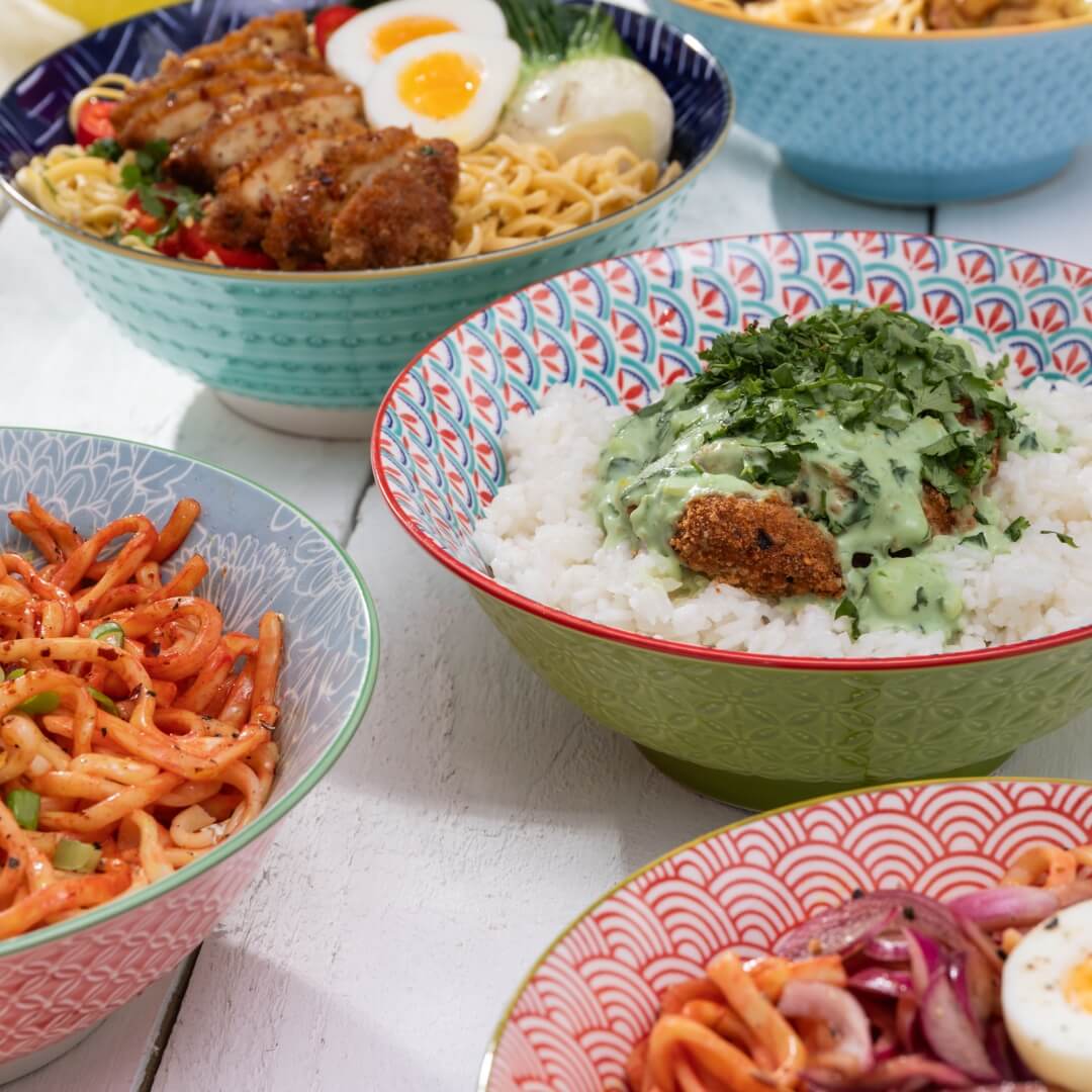 Mikasa Deep Ramen Bowl 21cm Grey Floral