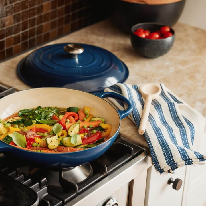 Milly’s Classic Basketweave Tea Towels Navy 2pce