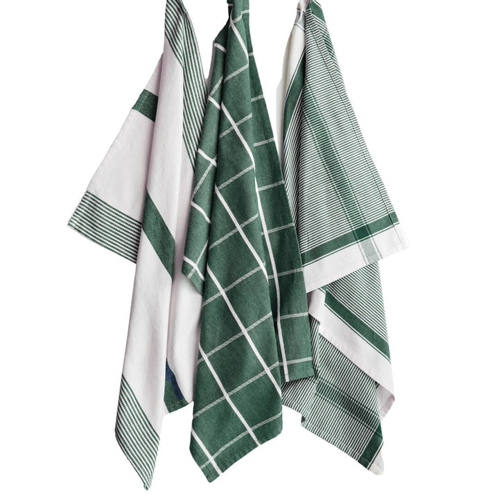 Milly’s Classic Everyday Tea Towels Forest Green 3pce
