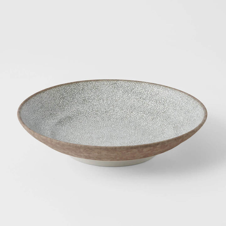 Naibu Crazed Grey Large Shallow Bowl 23cm