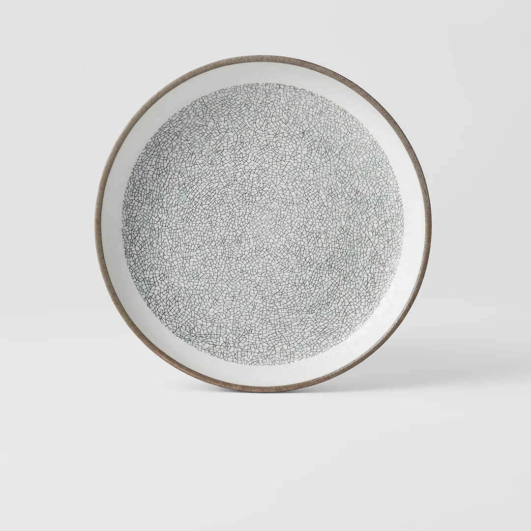 Naibu Crazed Grey High Rim Plate