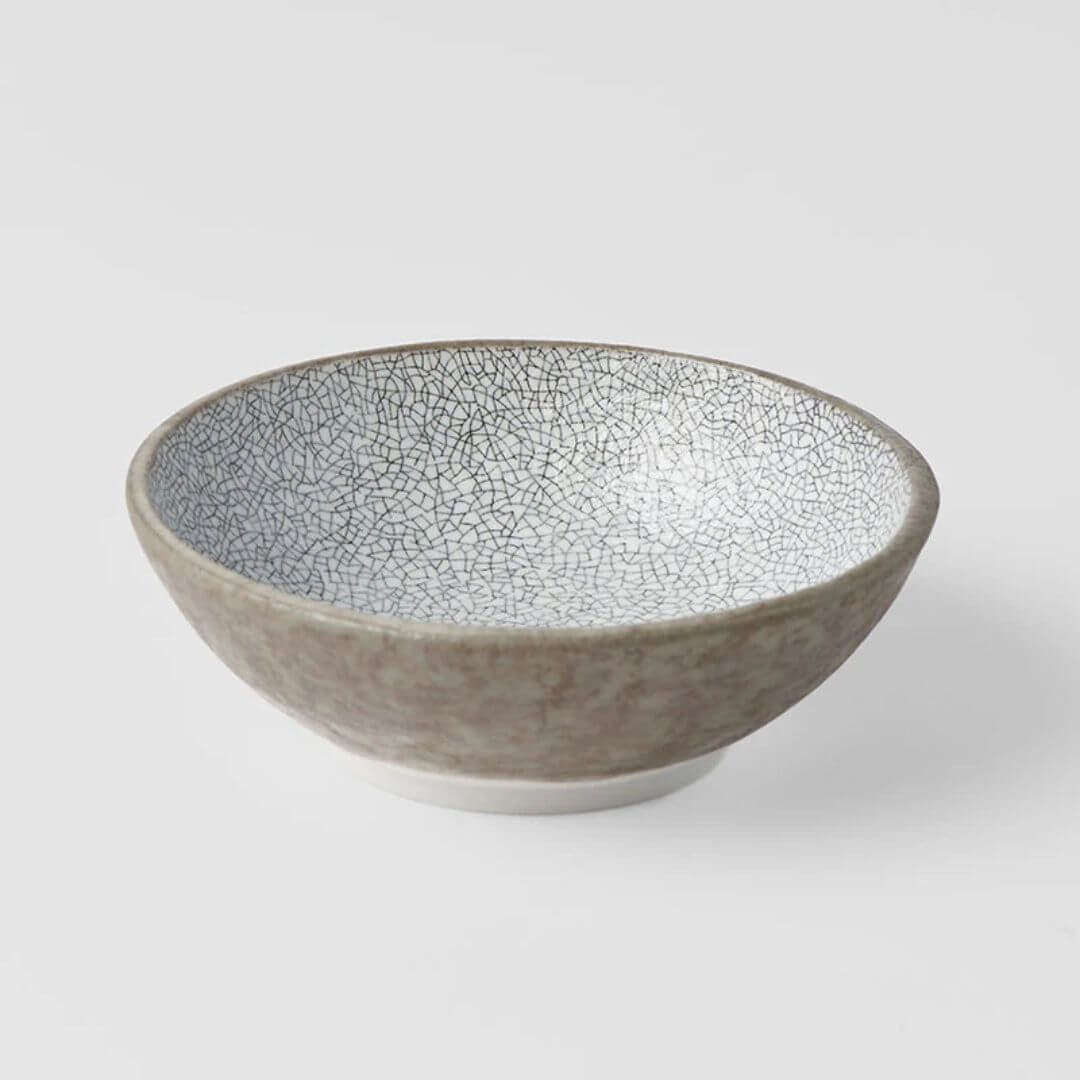 Naibu Crazed Grey Shallow Bowl 13cm