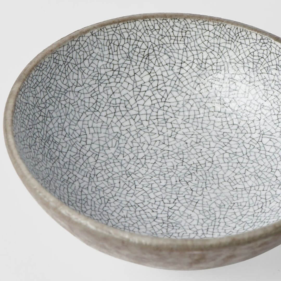 Naibu Crazed Grey Shallow Bowl 13cm