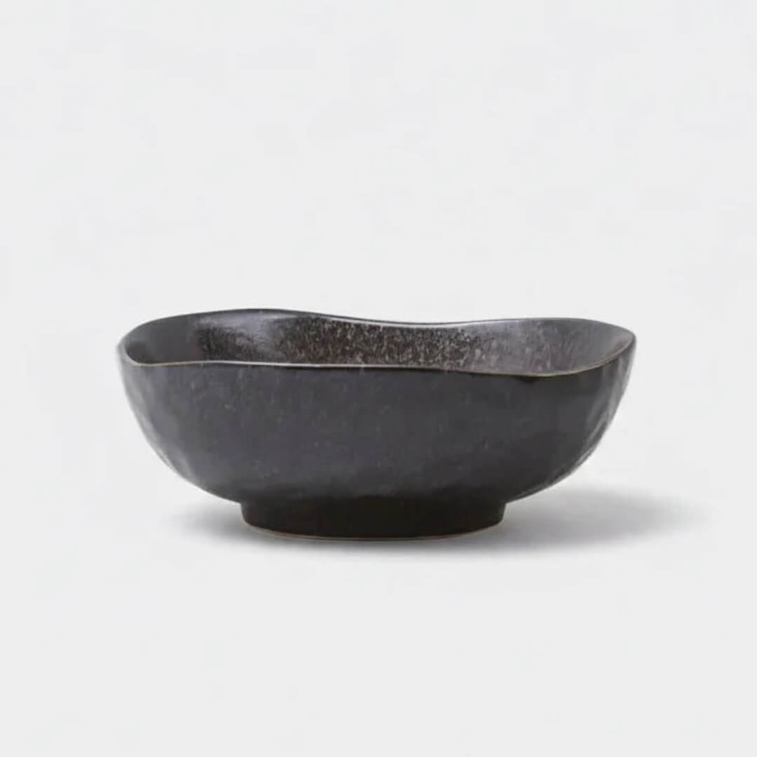 Naibu Matte Black Uneven Bowl 20cm