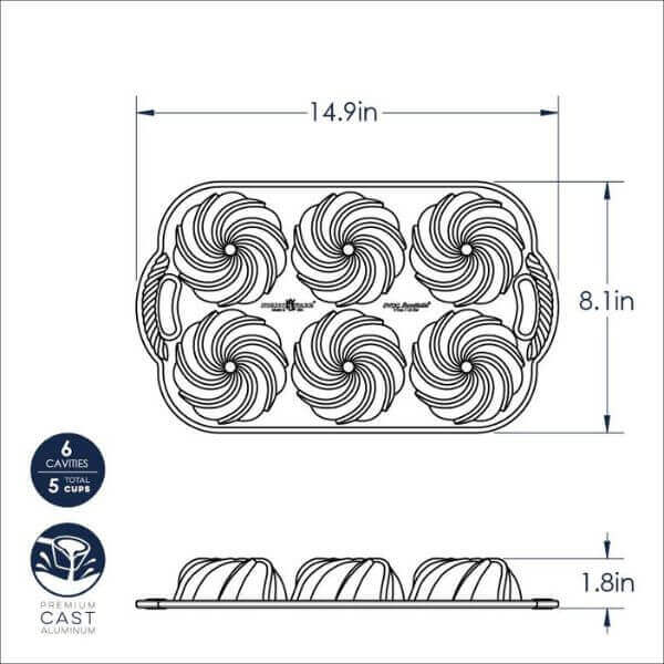 NordicWare Swirl Bundtlette Cake Pan
