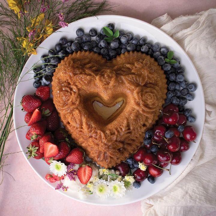 NordicWare Floral Heart Bundt Pan 6cup