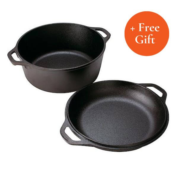 Lodge Cast Iron Double Dutch Oven 26cm