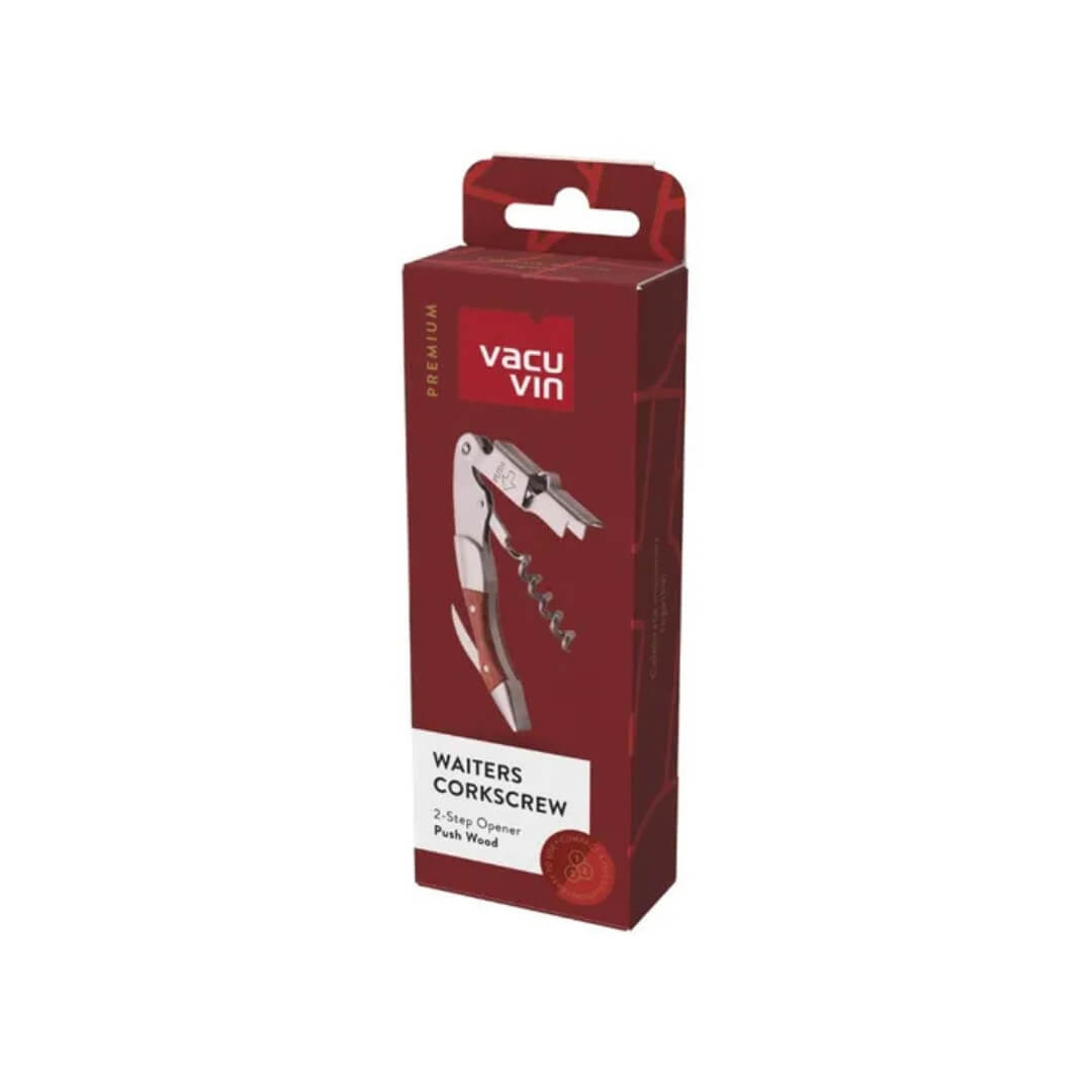 Vacu Vin Waiter's Push Corkscrew Wood