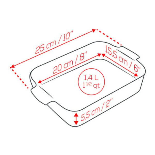 Peugeot Rectangular Baker 25cm Red