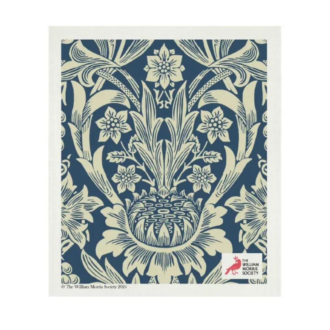 William Morris Sunflower Blue Swedish Dish Cloth