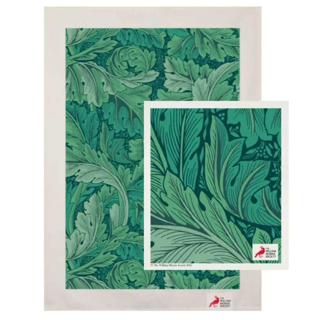 William Morris Acanthus Tea Towel and Dishcloth Combo